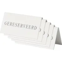 Securit Signs Set5 Tafelbordjes 'gereserveerd'nl Wit Acryl 5x10x4.5cm