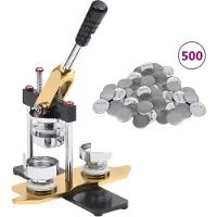 vidaXL Buttonmachine draaipunch met 500 st buttononderdelen 25 mm