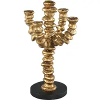 Ptmd collection PTMD Reflo Gold poly candleholder for multiple candles (Goud, 22x44.5x21cm)