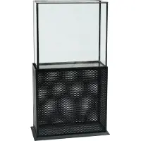 Ptmd collection PTMD Sita Black metal lantern with glass rectangle L (Zwart, 30x58.5x10cm)