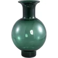 Ptmd Nory Green Glass Bulb Vase Round Regular (Groen, 27.5x43x27.5cm)