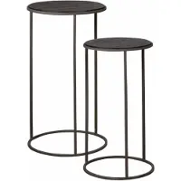 Tower Living Spello set of 2 tables 45-40 (Zwart, 45x45x80 diameter: 45cm)