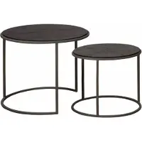 Tower Living Spello set of 2 tables 54-45 (Zwart, 55x55x45 diameter: 55cm)