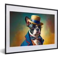 PosterMonkey Fotolijst incl. Poster - Hond - Kleding - Accessoires - Verf - Portret - 60x40 cm - Posterlijst