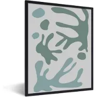 PosterMonkey Fotolijst incl. Poster - Vormen - Abstract - Groen - 30x40 cm - Posterlijst