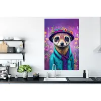 PosterMonkey Poster Meerkat - Bloemen - Verf - Paars - Portret - 80x120 cm