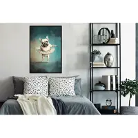 PosterMonkey Fotolijst - Poster frame - Hond - Ballet - Rok - Portret - Abstract - Kader - Posters - 80x120 cm - Foto met lijst