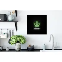 PosterMonkey Game Poster - Gaming - Tekst - Neon - Happy gaming - Groen - 40x40 cm