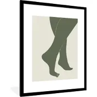 PosterMonkey Fotolijst incl. Poster - Groen - Benen - Minimalisme - 60x80 cm - Posterlijst