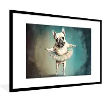 PosterMonkey Fotolijst - Poster frame - Hond - Ballet - Rok - Portret - Abstract - Kader - Posters - 90x60 cm - Foto met lijst