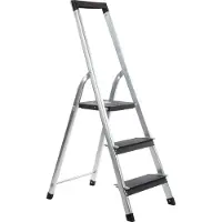 Escalo trapladder aluminium 3 treden L183 - antislipplatform - 12 cm breed
