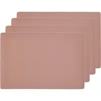 Zeller Placemats lederlook - 10x stuks - 45 x 30 cm - zalm roze - vegan leer - onderleggers