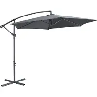 Acaza Parasol - duurzame Zweefparasol Ø300 cm – Kantelbaar - 3 meter doorsnede - Grijs