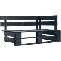 vidaXL Tuinhoekbank pallet hout zwart