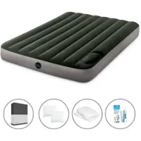 Intex luchtbedset - Twijfelaar - 137 x 191 x 25 cm - Groen - Met ingebouwde voetpomp + Accessoires