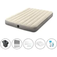 Intex Luchtbedset - Twijfelaar - 137 x 191 x 25 cm - Beige + Accessoires