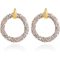 Cilla Jewels Ronde oorbellen Goud met zilverkleurige Kristallen