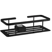 Smedbo Design Draadkorf Met Bodemplaat Toepasbaar Op Douche Glijstang - Mat Zwart - Messing - Accessoires, Douche Accessoires, Doucherekken - 7391447093698