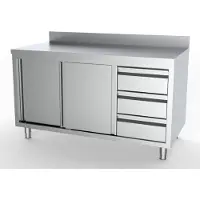 CombiSteel 700 WERKTAFEL SCHUIFDEUREN LADEN RECHTS MET RAND | 7333.0272