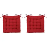 Atmosphera Tuintoelkussen - 4x - rood - katoen - 38 x 6 cm - zitkussen