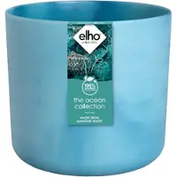 Elho The Ocean Collection Round 18 - Bloempot voor Binnen - Gemaakt met Zeeafval - Ø 18 x H 16.7 cm - Atlantisch blauw