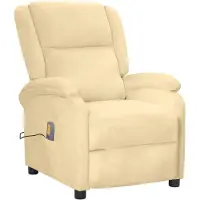 vidaXL Massagestoel fluweel crèmekleurig