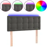 vidaXL Hoofdbord LED 80x5x78/88 cm fluweel donkergrijs