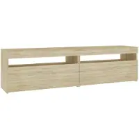 vidaXL Tv-meubelen 2 st met LED-verlichting 75x35x40 cm sonoma eiken