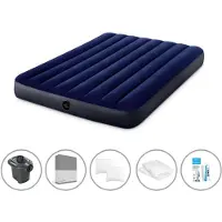 Intex Luchtbedset - Twijfelaar - 137 x 191 x 25 cm - Blauw + Accessoires