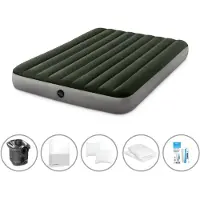 Intex luchtbedset - 2-Persoons - 152 x 203 x 25 cm - Groen - Met pomp + Accessoires
