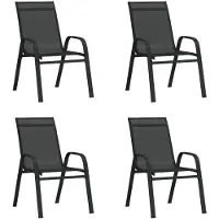 vidaXL Tuinstoelen stapelbaar 4 st textileen stof zwart