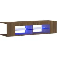 vidaXL Tv-meubel met LED-verlichting 135x39x30 cm bruin eikenkleur