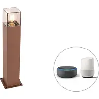 QAZQA Smart staande buitenlamp roestbruin 50 cm incl. Wifi P45 - Denmark