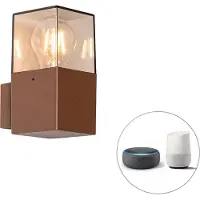 QAZQA Smart buiten wandlamp roestbruin IP44 incl. Wifi P45 - Denmark