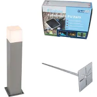 QAZQA Buitenlamp 50 cm grijs met grondpin en kabelmof - Denmark
