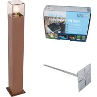 QAZQA Buitenlamp 70 cm roestbruin met grondpin en kabelmof - Denmark