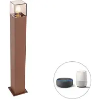 QAZQA Smart staande buitenlamp roestbruin 70 cm incl. Wifi P45 - Denmark