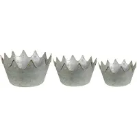 Clayre & Eef Planthouder Ø 43x21 cm grijs metaal rond bloempot