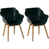 Hartman Sophie Teak Armchair - 2 stuks Groen, Bruin