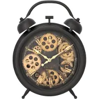 Koopman Retro wandklok met draaimechanisme, 27 cm, op batterijen, decoratieve industriële stijl, zwart-wit