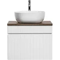 Comad Iconic White badkamermeubel 60cm met waskom en toppaneel