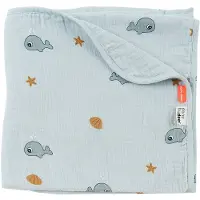 Done by Deer Wikkeldoek - 100x100 cm - Wally - Blauw - - OneSize - Wikkeldoeken