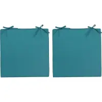 Anna's Collection 8x stuks stoelkussens voor binnen- en buitenstoelen in de kleur petrol blauw 40 x 40 cm - Tuinstoelen kussens