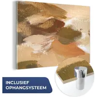 MuchoWow Glasschilderij 30x20 cm - Schilderij acrylglas - Verf - Herfst - Abstract - Foto op glas - Schilderijen