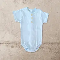 Babidu Romper/Body | Houten Knoopjes | Blauw | 1 Maand | Maat 56