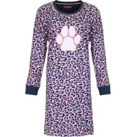 Irresistible Dames Nachthemd - 100% Katoen - Blauwe afwerking - Maat L