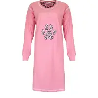 Irresistible Dames Nachthemd - Katoen - Panter dessin - Roze - Maat XL