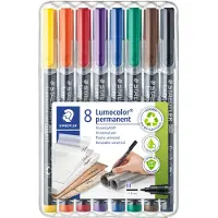 Staedtler Lumocolor 317 Overheadmarker 97% Gerecycled Medium Ronde punt 1 mm Kleurenassortiment Navulbaar 8 Stuks