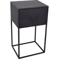 Loft42 Djax Nachtkastje Hoog met Lade - Zwart - Metaal - 70x40x35