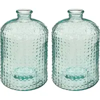 Atmosphera bloemenvaas - 2x - Luneville - Apotheker Fles model - glas - H32 x D18 cm